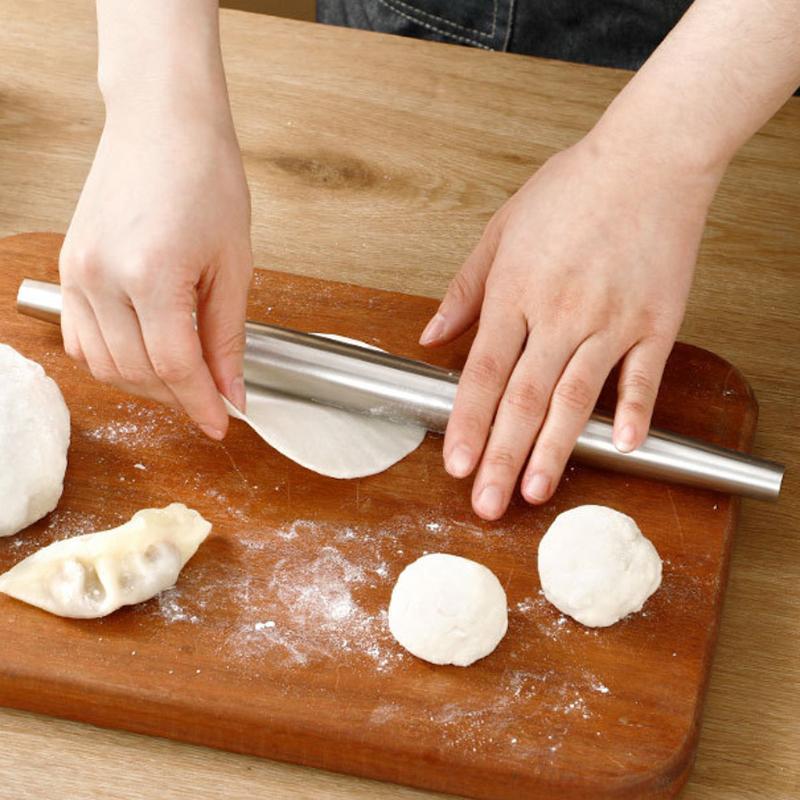 S/M/L Stainless Steel Rolling Pin Kitchen Utensils Dough Roller Bake Pizza Noodles Cookie Dumplings Making Non-Stick Baking Tool S
S/M/L Stainless Steel Rolling Pin Kitchen Utensils Dough Roller Bake Pizza Noodles Cookie Dumplings Making Non-Stick Baking Tool S