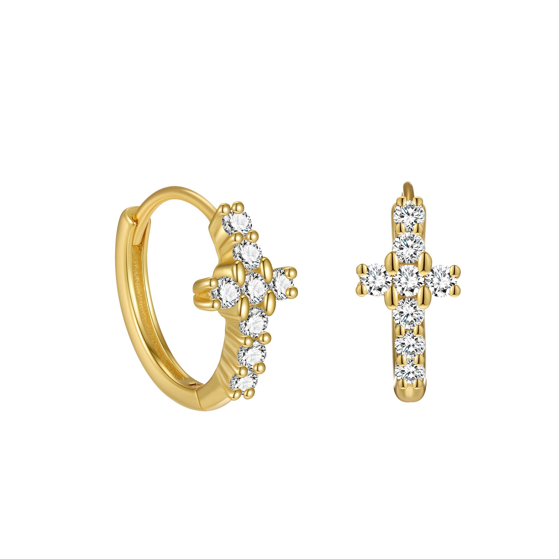 S925 Sterling Silver Sparkling Zircon Cross Earrings INS Classic Trend Exquisite Fashion Plated K Gold Earrings for Women золотий
S925 Sterling Silver Sparkling Zircon Cross Earrings INS Classic Trend Exquisite Fashion Plated K Gold Earrings for Women золотий
