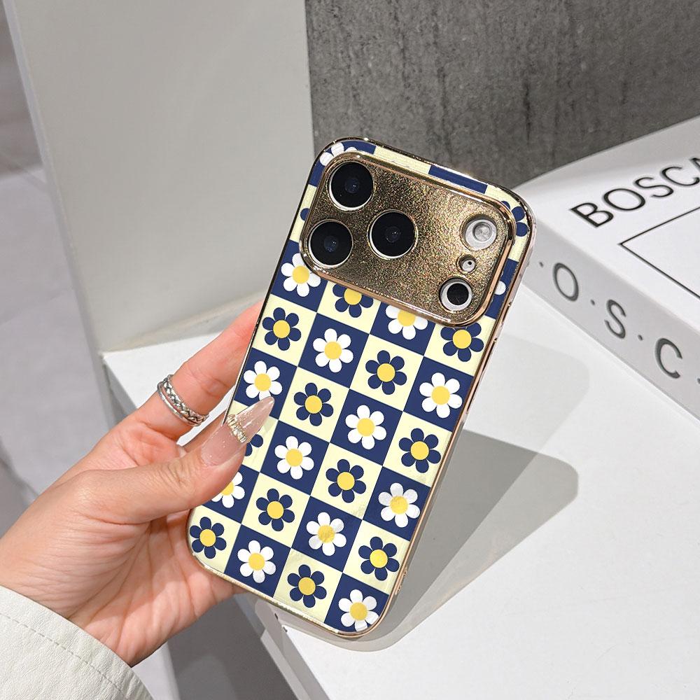 Lucky Start Phone Case For iPhone 17 16 15 14 13 12 11 Pro Max 16E Gold Electroplated glass shell Checkerboard Flower Pattern Cover IPHONE17PROMAX
Lucky Start Phone Case For iPhone 17 16 15 14 13 12 11 Pro Max 16E Gold Electroplated glass shell Checkerboard Flower Pattern Cover IPHONE17PROMAX