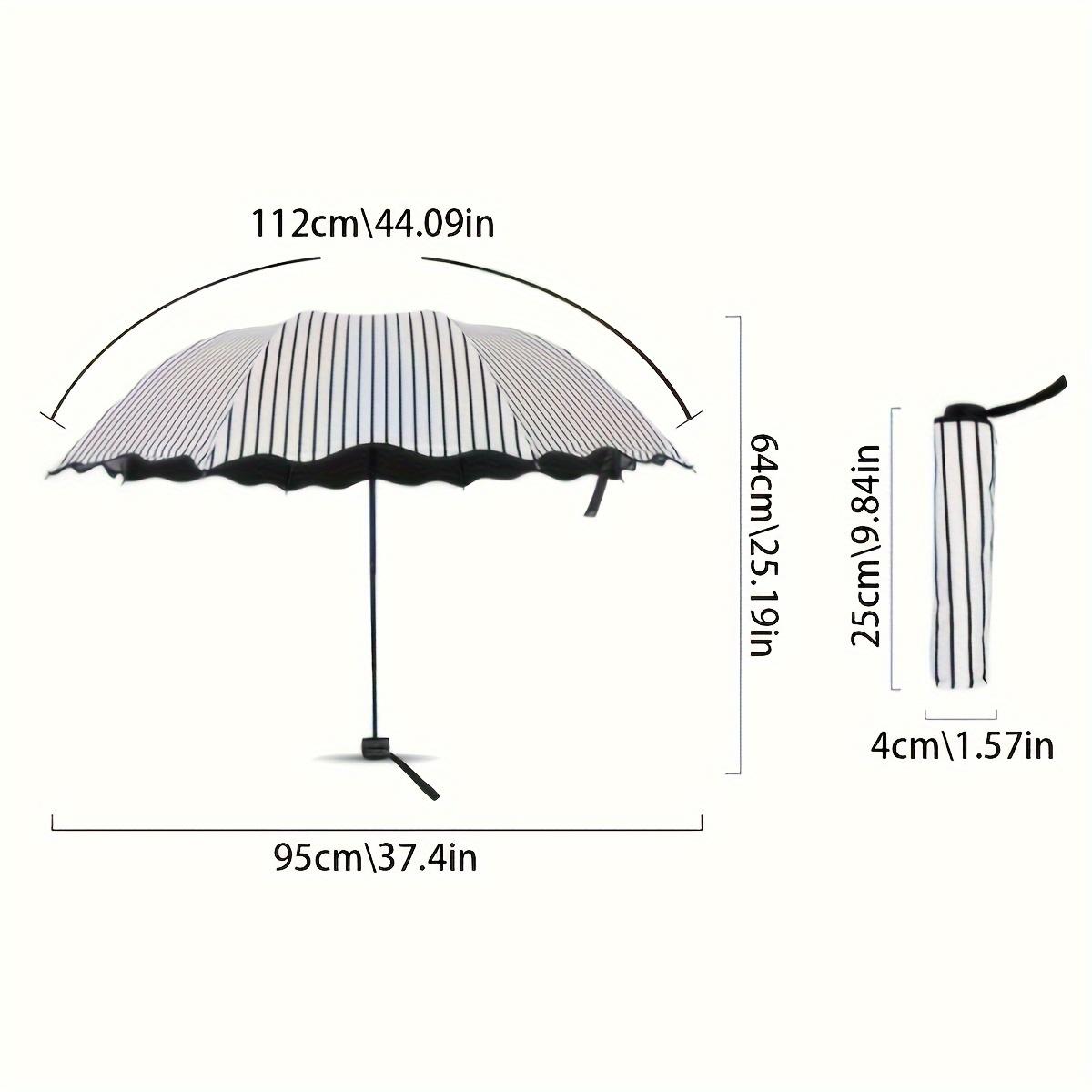 Sunscreen Umbrella Simple Striped Folding Dual-use Umbrella For Rain And Rain Small And Fresh Black Rubber Sun Umbrella Iron&8K
Sunscreen Umbrella Simple Striped Folding Dual-use Umbrella For Rain And Rain Small And Fresh Black Rubber Sun Umbrella Iron&8K