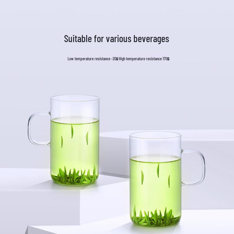 Shangming Heat-Resistant Glass Tea Cup with Handle, 300ml (2-Pack)
Shangming Heat-Resistant Glass Tea Cup with Handle, 300ml (2-Pack)