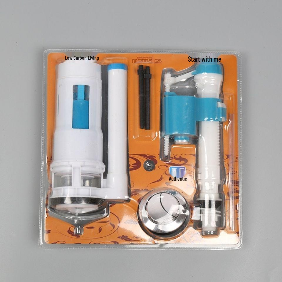 Набір туалетного впускного та зливного клапанів старого зразка з кнопкою змиву
Набір туалетного впускного та зливного клапанів старого зразка з кнопкою змиву