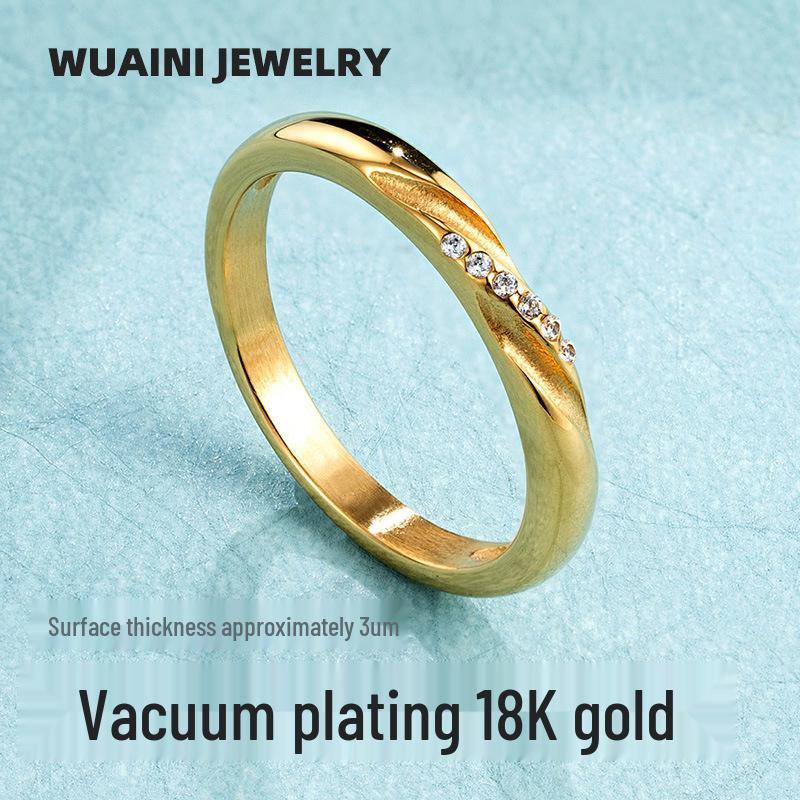 18K Gold Möbius Diamond Ring: Luxury Women s Titanium Steel, Non-Fading Jewelry. Size 8
18K Gold Möbius Diamond Ring: Luxury Women s Titanium Steel, Non-Fading Jewelry. Size 8