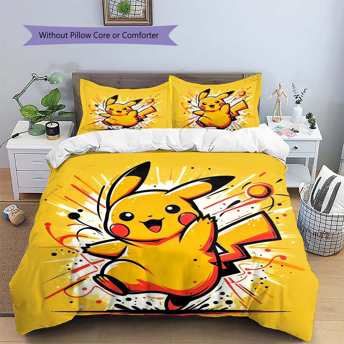 Pikachu Patterned Pillowcase & Duvet Cover Set Vintage Anime Bedding for Bedroom Interior Decor Present for Lovers.-TING 135x200cm
Pikachu Patterned Pillowcase & Duvet Cover Set Vintage Anime Bedding for Bedroom Interior Decor Present for Lovers.-TING 135x200cm