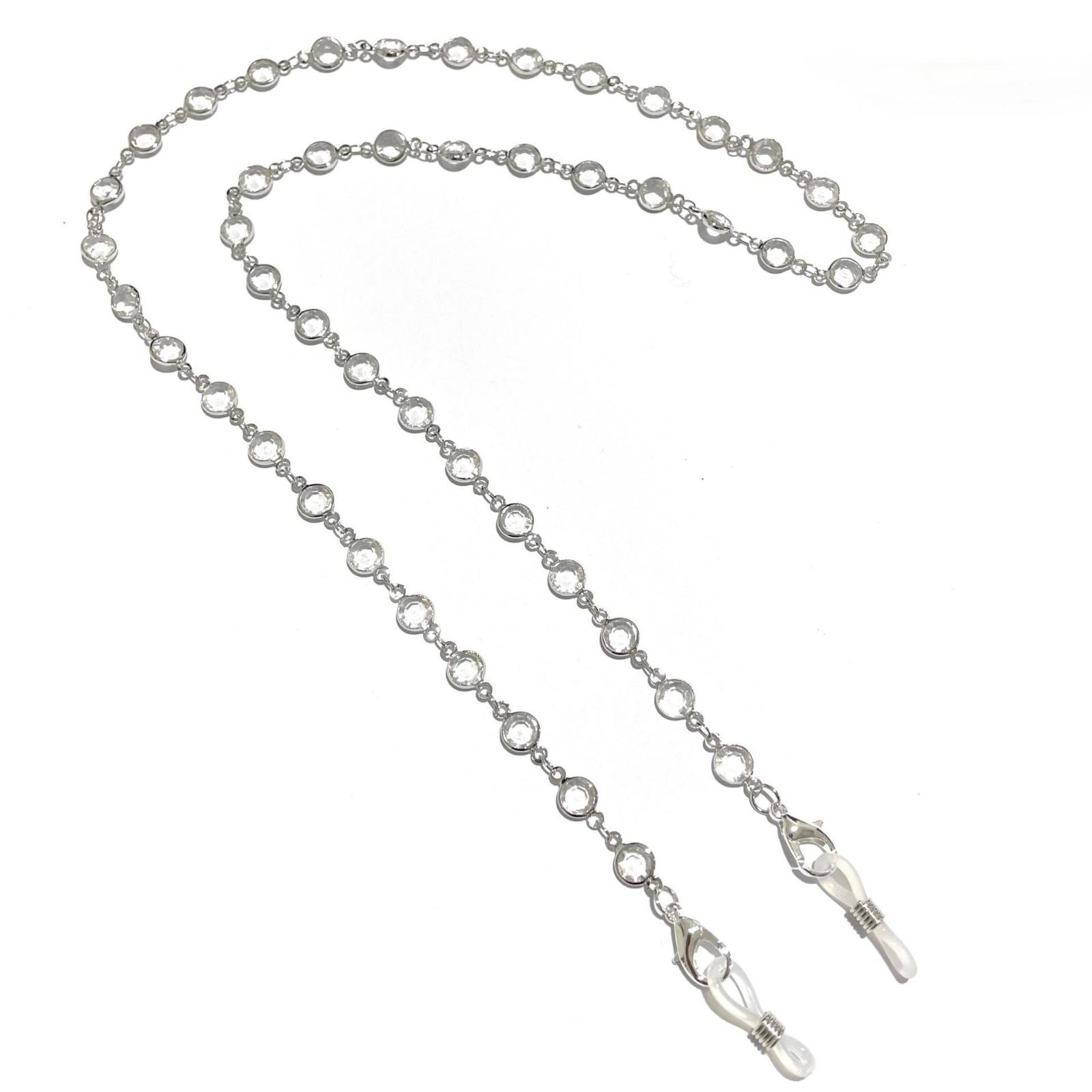 Стеклянная цепочка ручной работы Цепочка для очков серебряный
Стеклянная цепочка ручной работы Цепочка для очков серебряный