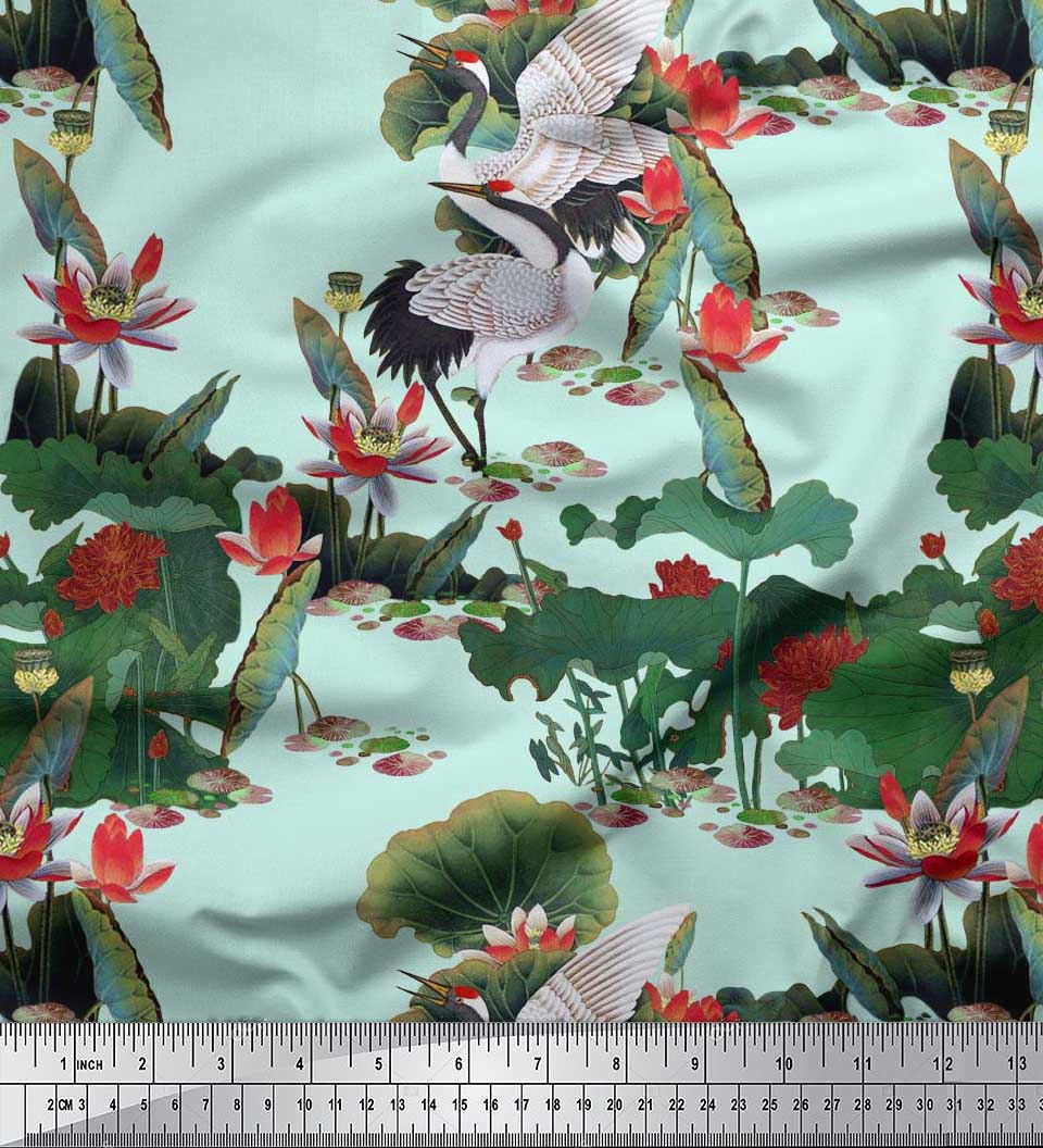 Тканина для рукоділля Soimoi Japan Crepe Satin Sandhill Crane, Leaves & Lotus Floral Printed на метри 42 дюйма 42 Inch Wide - Poly Crepe зелений
Тканина для рукоділля Soimoi Japan Crepe Satin Sandhill Crane, Leaves & Lotus Floral Printed на метри 42 дюйма 42 Inch Wide - Poly Crepe зелений