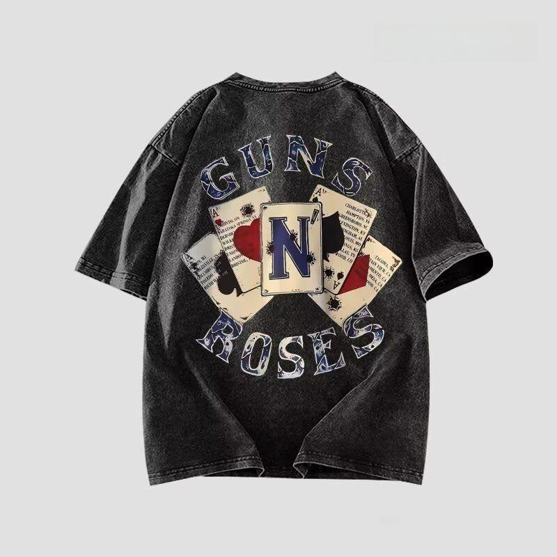Retro Poker Ace Print Washed Black Tshirt Men Women Casual Oversized Tee Streetwear Gothic Short Sleeve Tops S
Retro Poker Ace Print Washed Black Tshirt Men Women Casual Oversized Tee Streetwear Gothic Short Sleeve Tops S