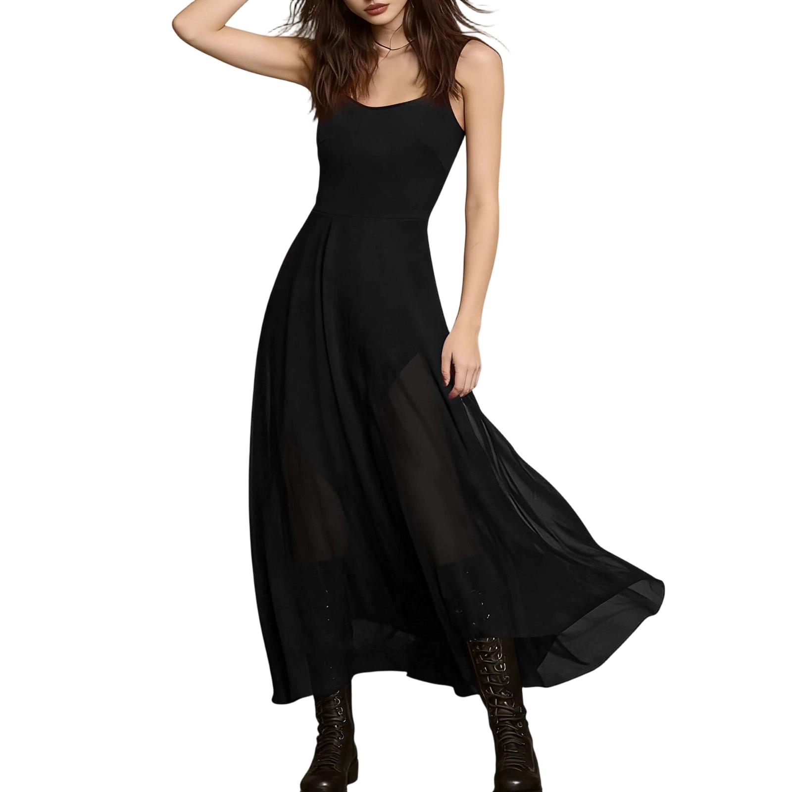 Women s Slim Fit Backless Spaghetti Strap Dress Elegant Sleeveless Long Dress with V Neck and Scalloped Hem for Casual and Formal Wear M чёрный
Women s Slim Fit Backless Spaghetti Strap Dress Elegant Sleeveless Long Dress with V Neck and Scalloped Hem for Casual and Formal Wear M чёрный