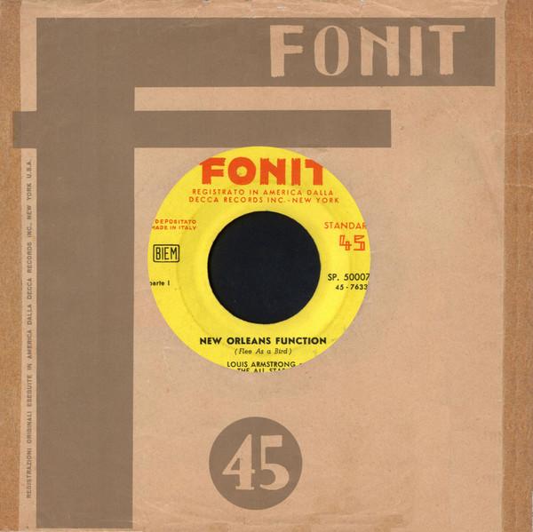 7inch Record LOUIS ARMSTRONG HIS ALLSTARS New Orleans Function SP50007 Fonit 1958 Italy Jazz Used
7inch Record LOUIS ARMSTRONG HIS ALLSTARS New Orleans Function SP50007 Fonit 1958 Italy Jazz Used