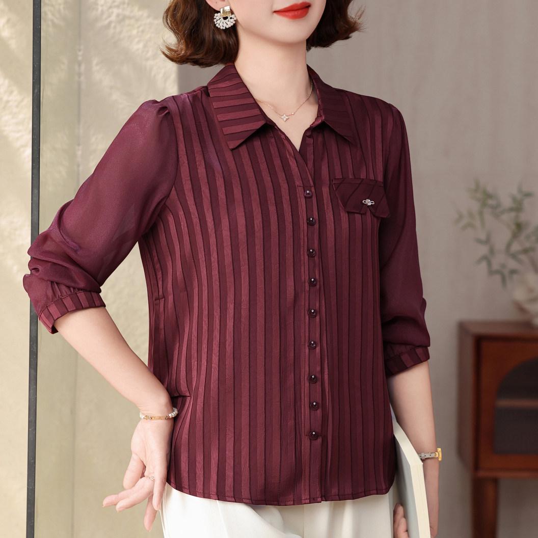 Spring Striped Lapel Cardigan Top for Middle-aged Women - 2026 Summer Stylish Thin Shirt 3XL-Recommended for 120-135 lbs маджента
Spring Striped Lapel Cardigan Top for Middle-aged Women - 2026 Summer Stylish Thin Shirt 3XL-Recommended for 120-135 lbs маджента