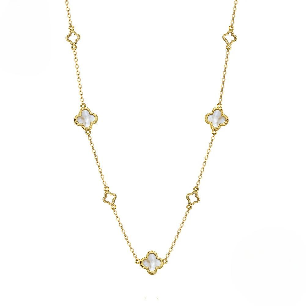 Hollow Clover Luxury Chain Necklace Banquet Party Gift Silver Four Flowers Clover Neck Jewelry Accessories
Hollow Clover Luxury Chain Necklace Banquet Party Gift Silver Four Flowers Clover Neck Jewelry Accessories