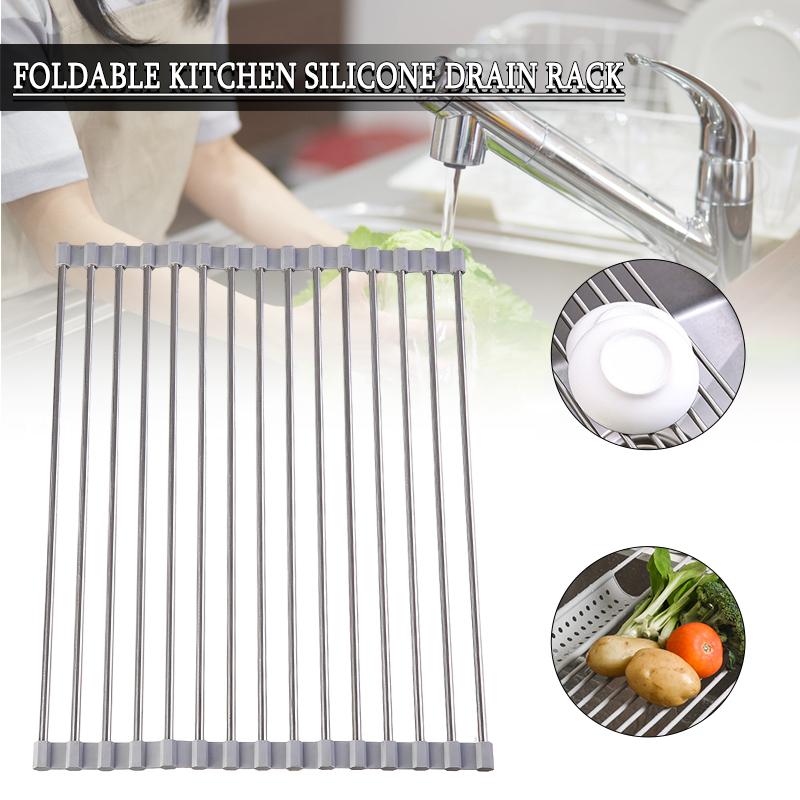 Stainless Steel Sink Drain Rack Foldable Fruit and Vegetable Drain Mat Kitchen Sink Storage Bowl Rack Vegetable Wash Filter
Stainless Steel Sink Drain Rack Foldable Fruit and Vegetable Drain Mat Kitchen Sink Storage Bowl Rack Vegetable Wash Filter