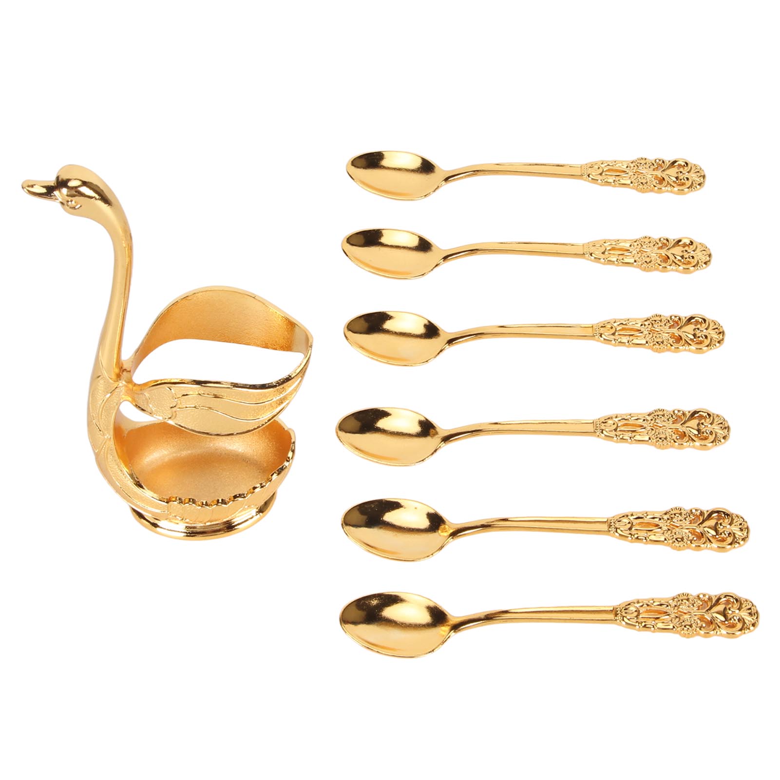 6pcs Coffee Spoon Set Exquisite Decorative Metal Spoons With Base Holder For Dessert Ice Cream Cake Golden
6pcs Coffee Spoon Set Exquisite Decorative Metal Spoons With Base Holder For Dessert Ice Cream Cake Golden
