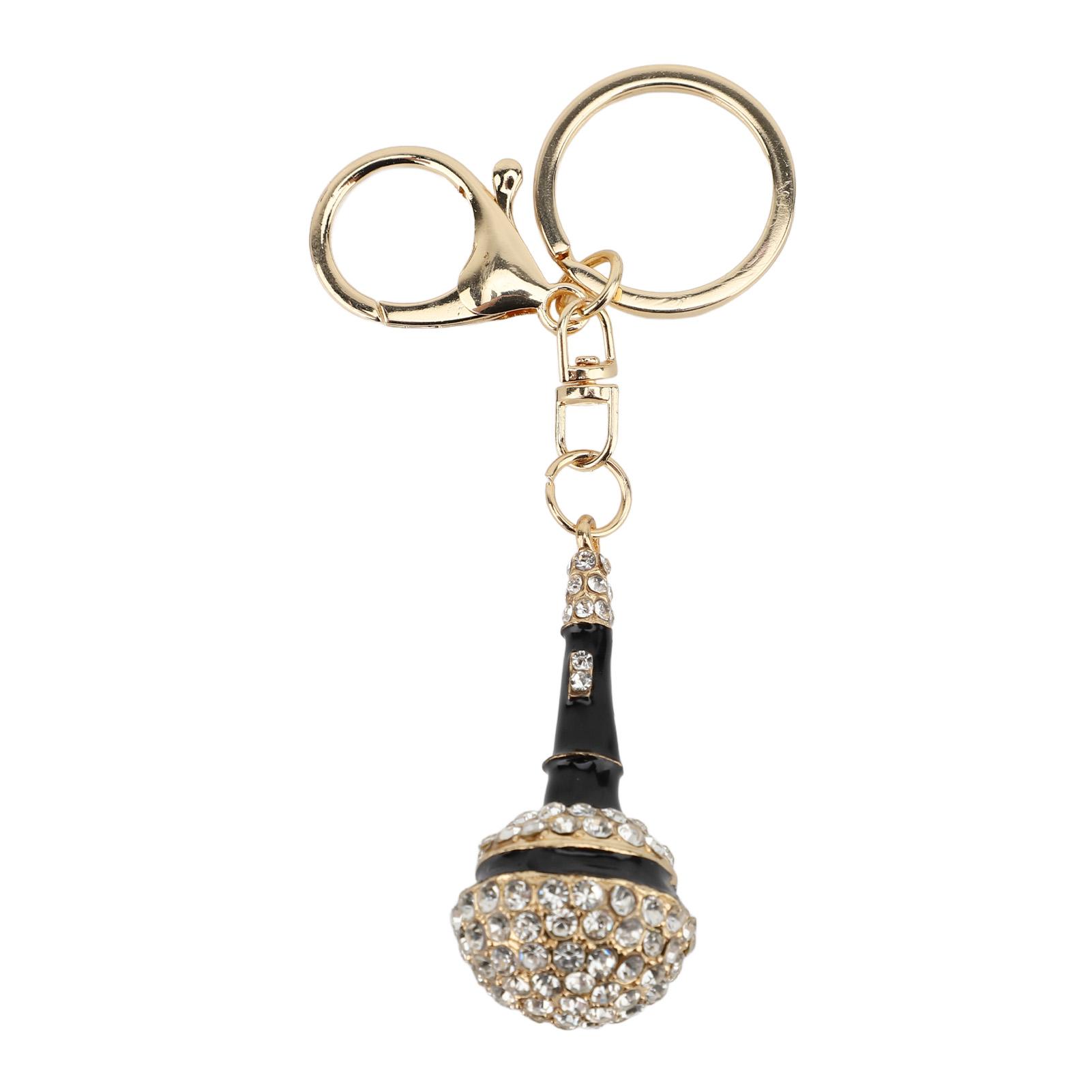 Microphone Keychain Pendant Zinc Alloy Rhinestone Glitter Gold Plating Music Microphone Key Ring
Microphone Keychain Pendant Zinc Alloy Rhinestone Glitter Gold Plating Music Microphone Key Ring