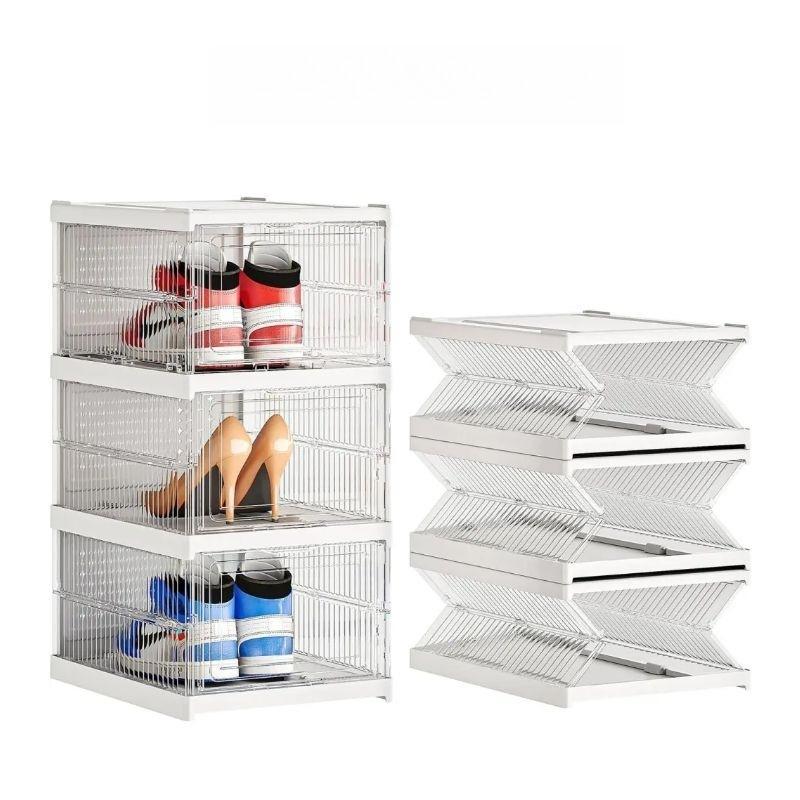 No-Assembly Plastic Shoe Box, Clear Stackable Shoe Storage Drawer 3-Layer Foldable Shoe Rack Organizer for Home
No-Assembly Plastic Shoe Box, Clear Stackable Shoe Storage Drawer 3-Layer Foldable Shoe Rack Organizer for Home