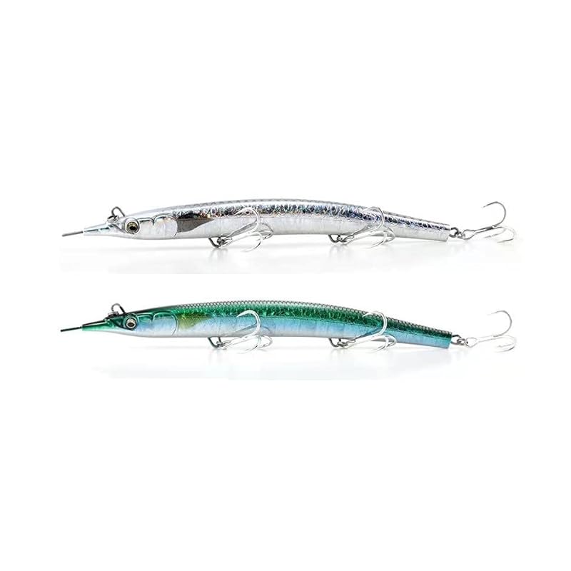 TypeB halfbeak type sinking pencil Shinpen lure 2 color set silver green 182mm 54g Tuna Bonito Green food Kingfish
TypeB halfbeak type sinking pencil Shinpen lure 2 color set silver green 182mm 54g Tuna Bonito Green food Kingfish