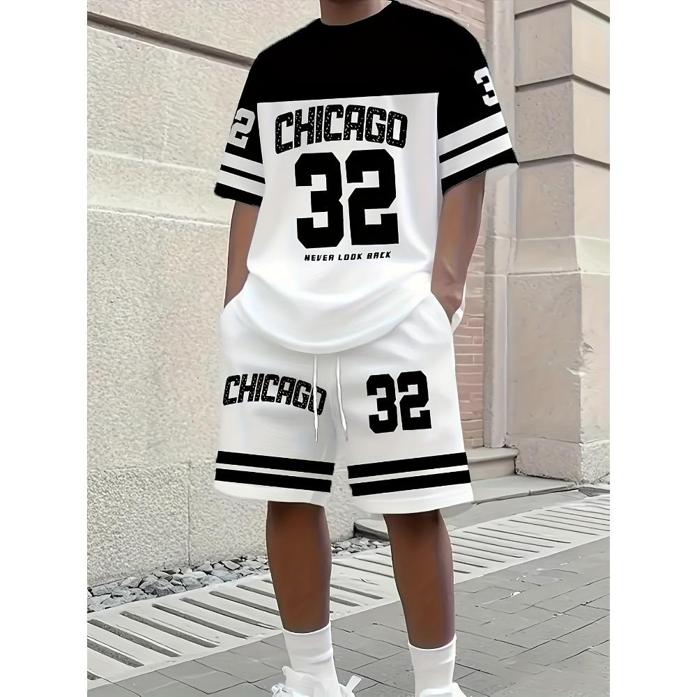 Summer men s casual printed T-shirts and shorts sets, adult sports and casual two-piece sets S
Summer men s casual printed T-shirts and shorts sets, adult sports and casual two-piece sets S