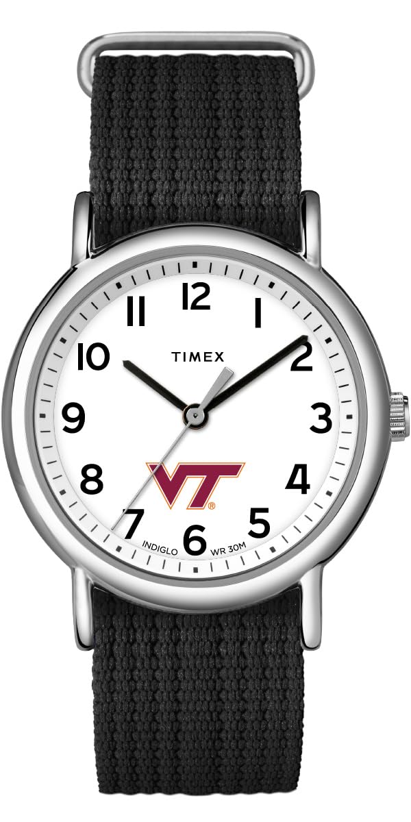 Timex Uni Weekender 38mm Watch - Virginia Tech Hokies Slip-Through Single Layer Strap, Black
Timex Uni Weekender 38mm Watch - Virginia Tech Hokies Slip-Through Single Layer Strap, Black