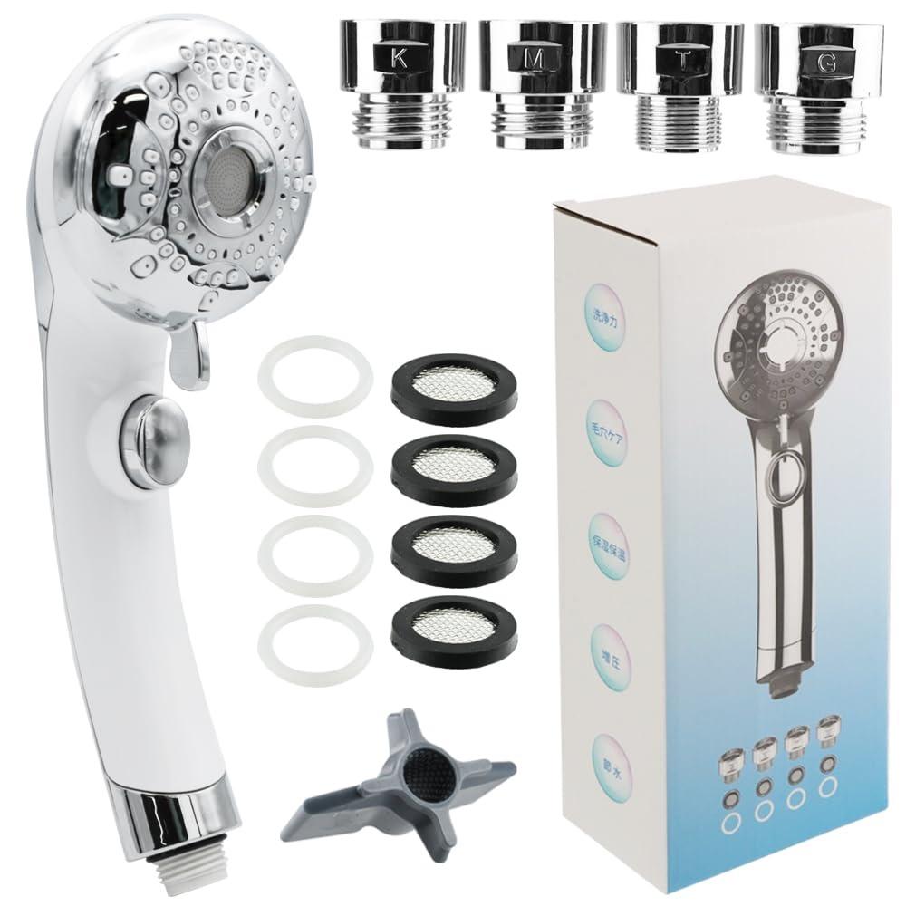 Shower head, 6-stage mode, water saving, stop button, high pressure, massage flow, scalp care, G1/2 standard, easy to install, white silver
Shower head, 6-stage mode, water saving, stop button, high pressure, massage flow, scalp care, G1/2 standard, easy to install, white silver