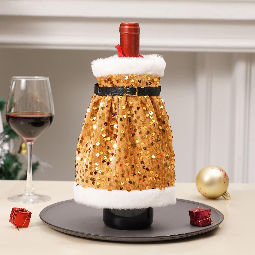 Christmas Sequin Wine Bottle Cover, Sparkly Dress Skirt for Red Champagne Bottles Holiday Party Decoration
Christmas Sequin Wine Bottle Cover, Sparkly Dress Skirt for Red Champagne Bottles Holiday Party Decoration