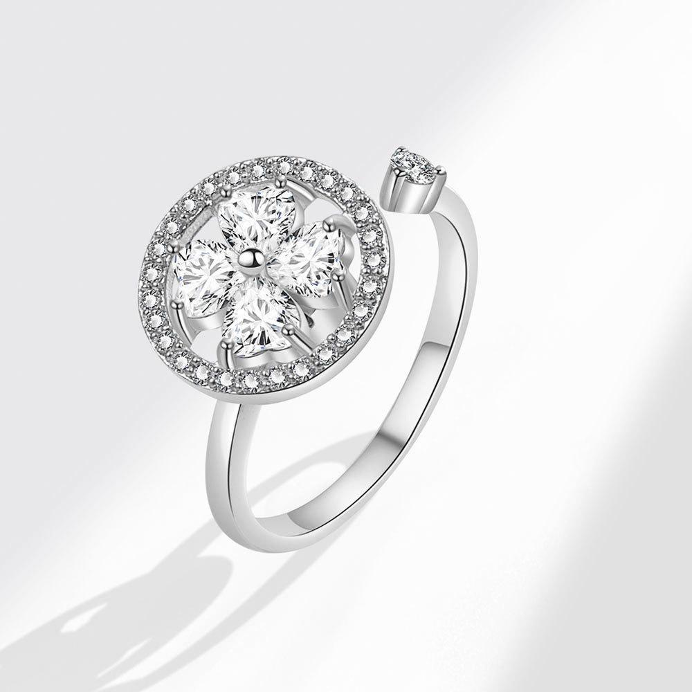 Fashion Zircon Spinning Ring Set For Women With Four Leaf Clover And Heart Design Elegant Jewelry Gift opening adjustable біле золото кольору
Fashion Zircon Spinning Ring Set For Women With Four Leaf Clover And Heart Design Elegant Jewelry Gift opening adjustable біле золото кольору