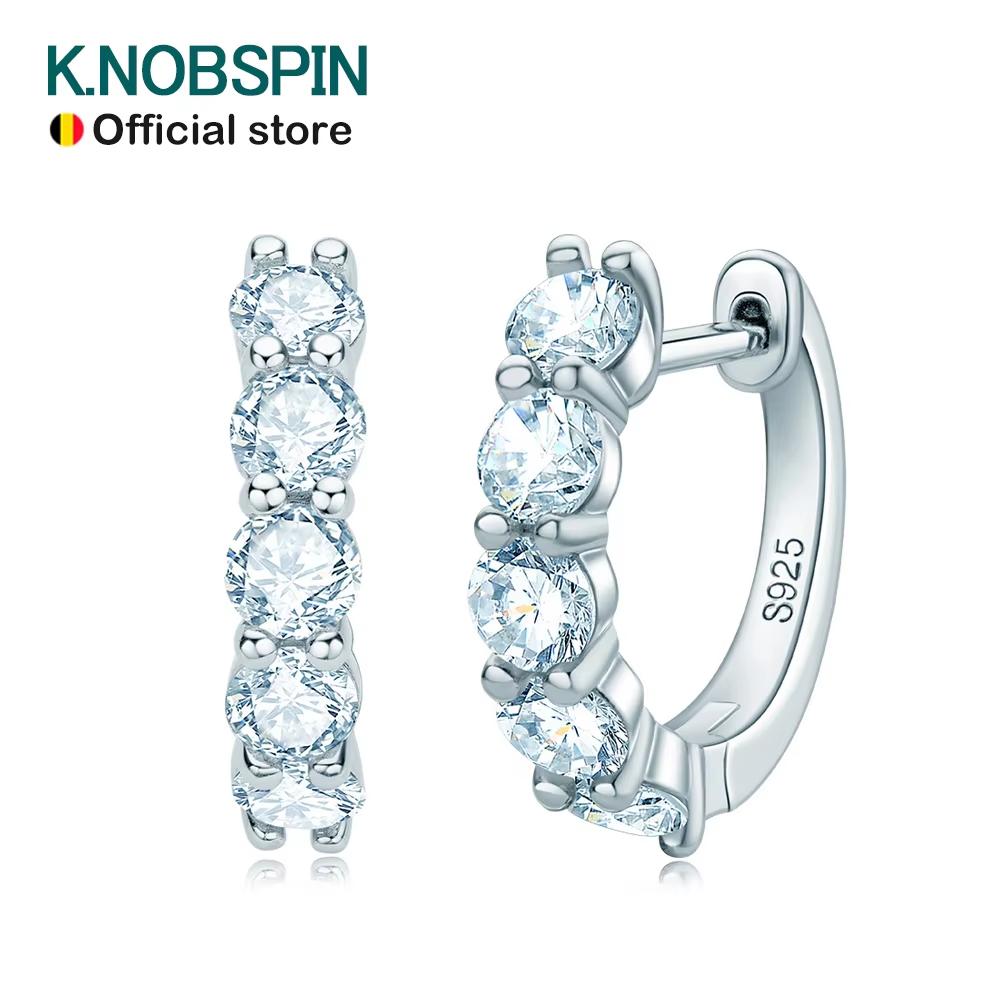 KNOBSPIN D Color Moissanite Loop Earring 925 Sliver Plated with White Gold Earring for Women Sparkling Fine Jewelry 3mm gemstone
KNOBSPIN D Color Moissanite Loop Earring 925 Sliver Plated with White Gold Earring for Women Sparkling Fine Jewelry 3mm gemstone