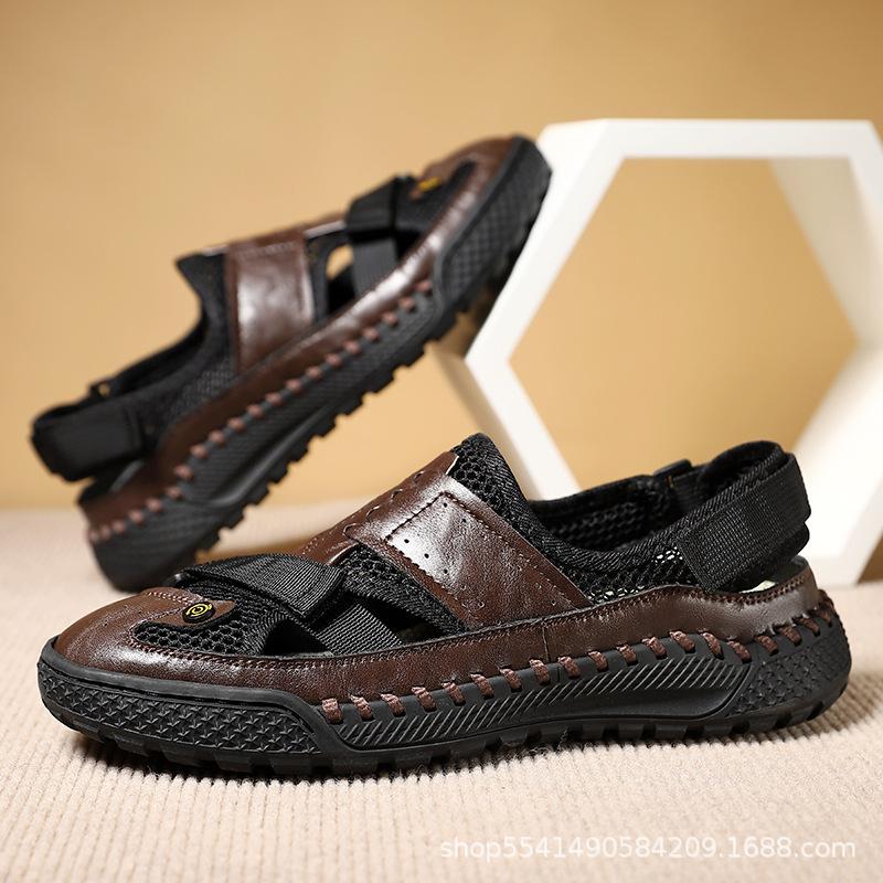 Popular Large Size Summer Men s Cowhide Mesh Baotou Casual Outdoor Leather Beach Sandals Shoes 38 чорний
Popular Large Size Summer Men s Cowhide Mesh Baotou Casual Outdoor Leather Beach Sandals Shoes 38 чорний
