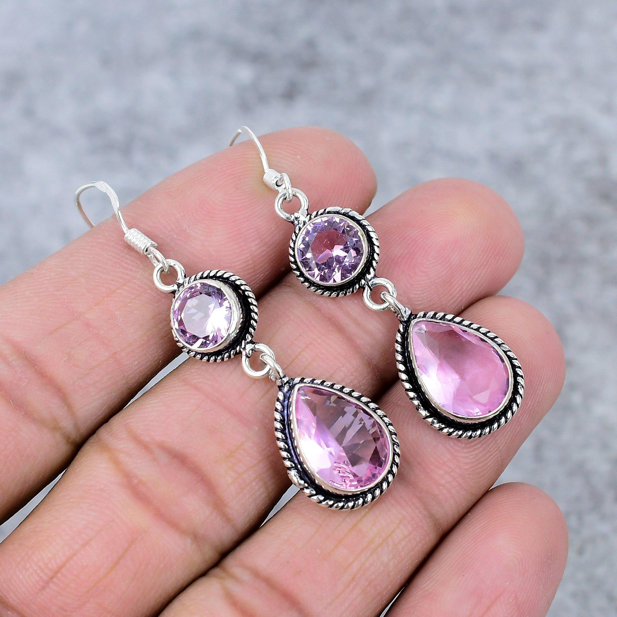 Pink Kunzite Gemstone Handmade 925 Sterling Silver Jewelry Earring 2.56 M-345
Pink Kunzite Gemstone Handmade 925 Sterling Silver Jewelry Earring 2.56 M-345