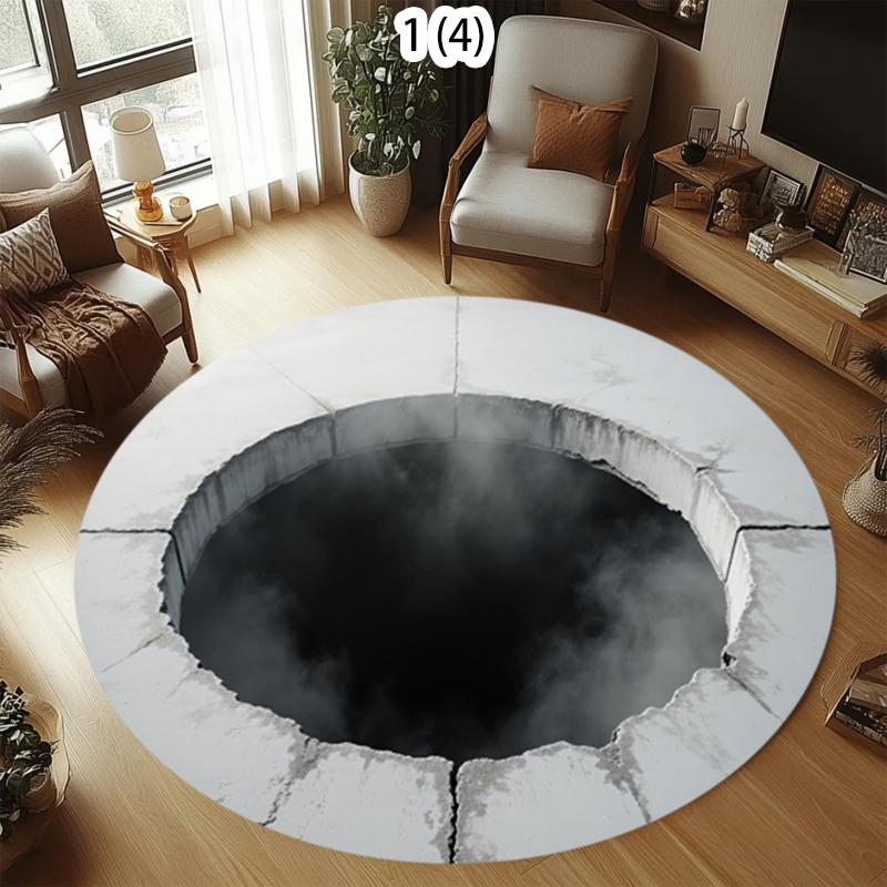 2D Visual Illusion Round Carpet Realistic Hole Abyss Floor Mat Creative Decorative Area Rug for Living Room Bedroom Home Decor 80cm x 80cm
2D Visual Illusion Round Carpet Realistic Hole Abyss Floor Mat Creative Decorative Area Rug for Living Room Bedroom Home Decor 80cm x 80cm