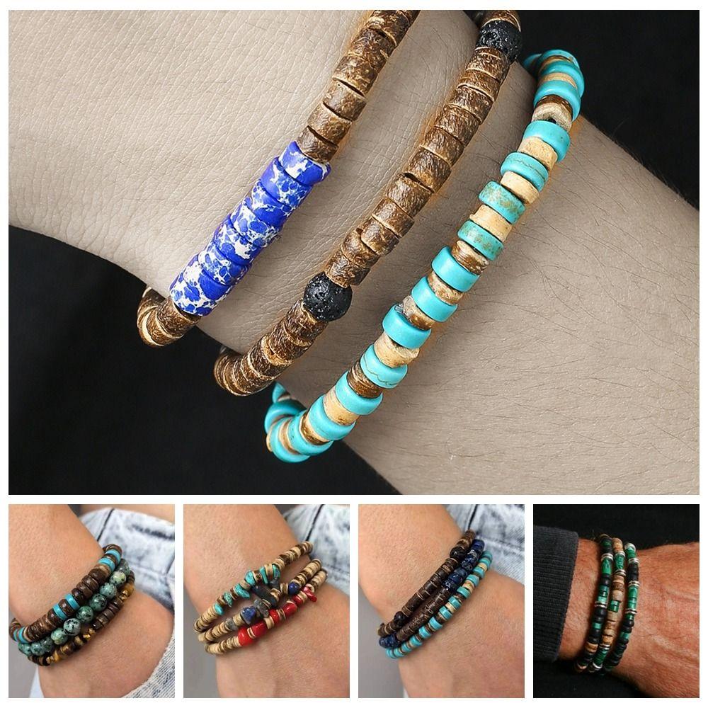 3pcs/set Wood Men Bracelets Ethnic Style Coconut Shell Hand Ring Unique Bead Bracelet Set Gift Style D
3pcs/set Wood Men Bracelets Ethnic Style Coconut Shell Hand Ring Unique Bead Bracelet Set Gift Style D