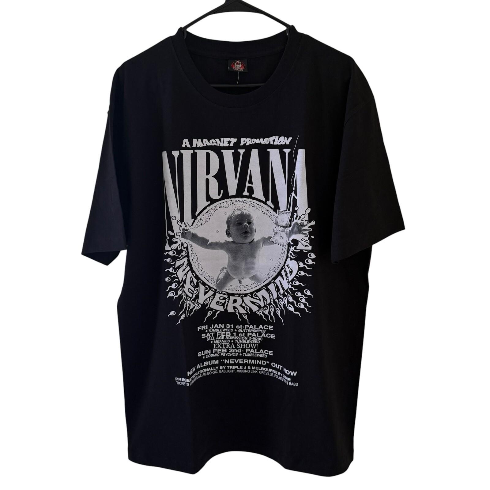 26 Nirvana T Shirt Nevermind Tour Tee Modern Reprint Rock Show XL Black Unisex T-Shirt XXXXL
26 Nirvana T Shirt Nevermind Tour Tee Modern Reprint Rock Show XL Black Unisex T-Shirt XXXXL