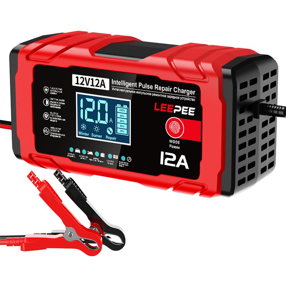 LEEPEE Storage Battery Charger 12V 12A 15A For Lead-Acid Batteries Intelligent Pulse Repair Motorcycle Truck Car Battery Charger US
LEEPEE Storage Battery Charger 12V 12A 15A For Lead-Acid Batteries Intelligent Pulse Repair Motorcycle Truck Car Battery Charger US