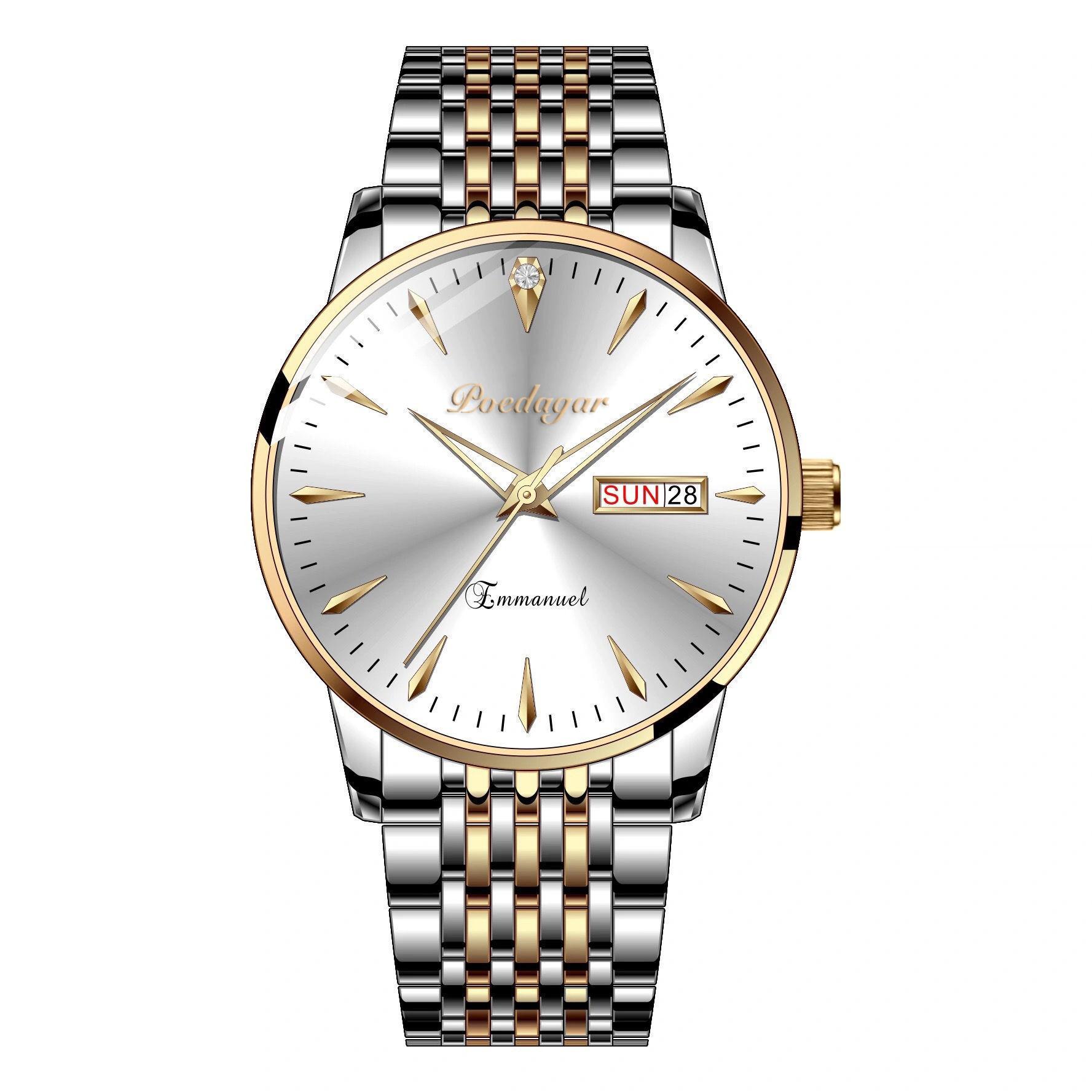 POEDAGAR Новий розкішний чоловічий годинник вищого бренду з коробкою, люмінесцентні прості водонепроникні чоловічі кварцові годинники з подвійним календарем
POEDAGAR Новий розкішний чоловічий годинник вищого бренду з коробкою, люмінесцентні прості водонепроникні чоловічі кварцові годинники з подвійним календарем