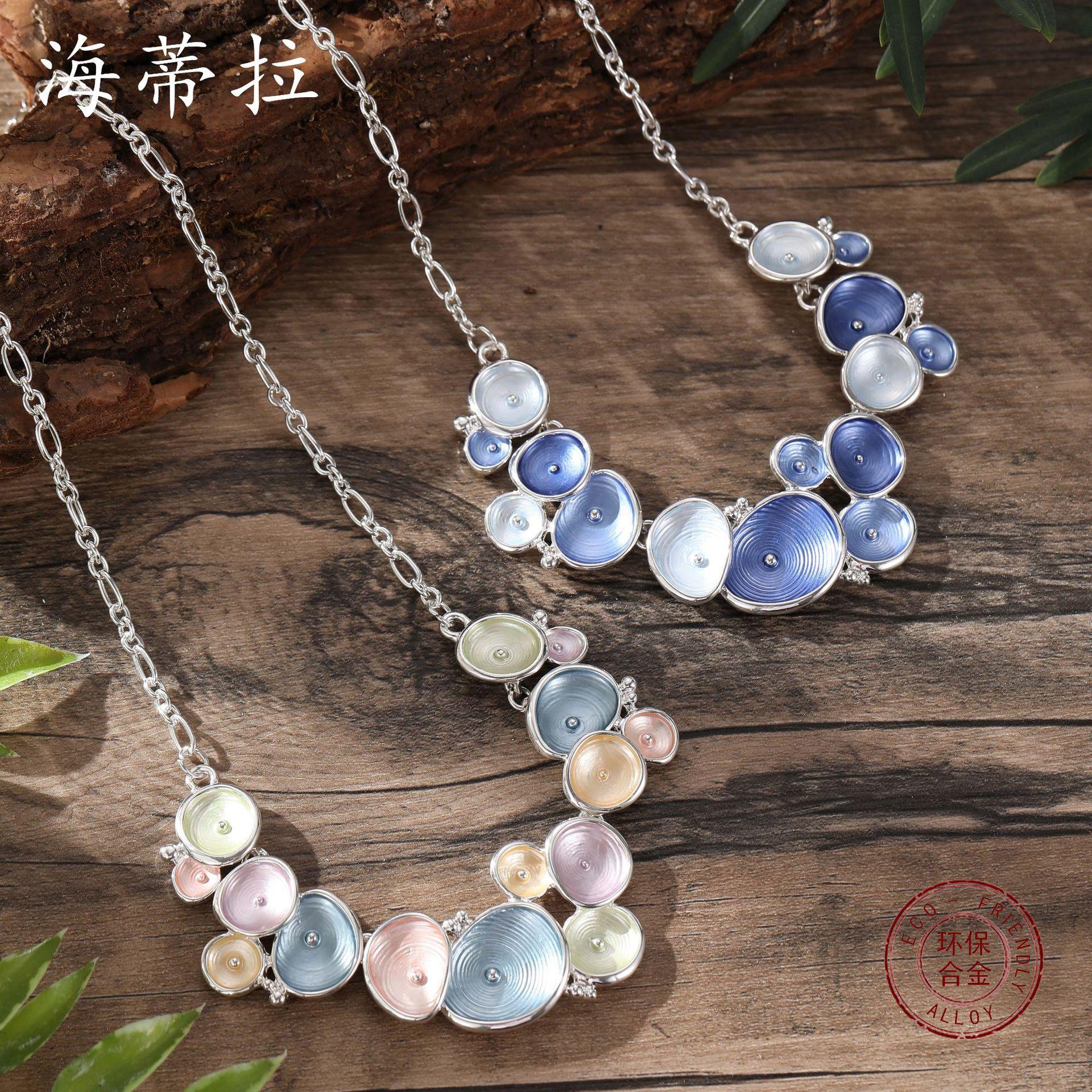New color painting oil round flower necklace, small fresh lady simple versatile flower alloy neck chain
New color painting oil round flower necklace, small fresh lady simple versatile flower alloy neck chain