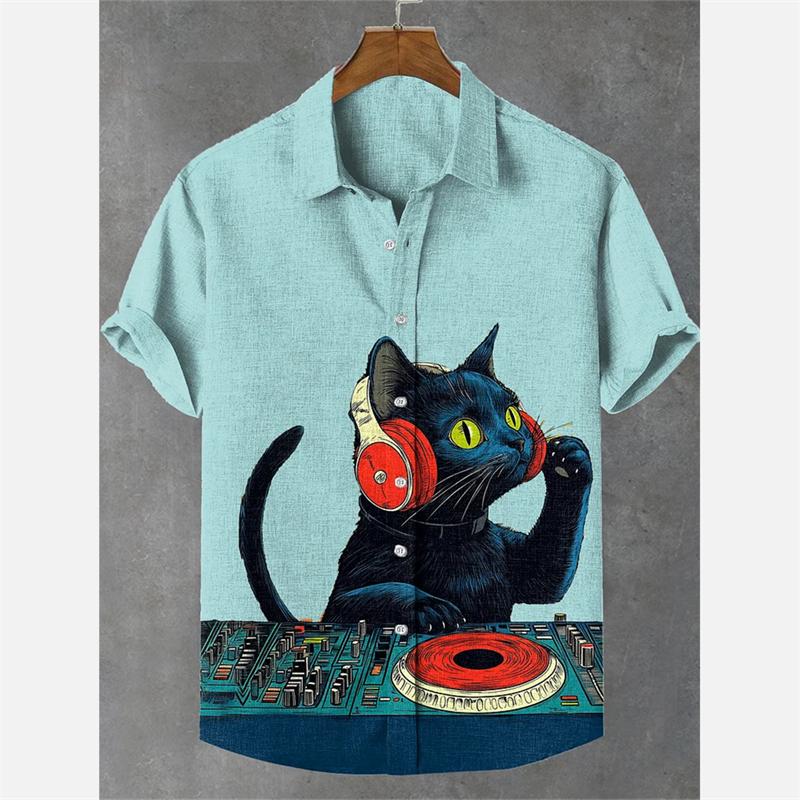Men Summer Vacation Blouse Cats Graphic Short Sleeves Summer Button Lapel Shirts Tops S
Men Summer Vacation Blouse Cats Graphic Short Sleeves Summer Button Lapel Shirts Tops S