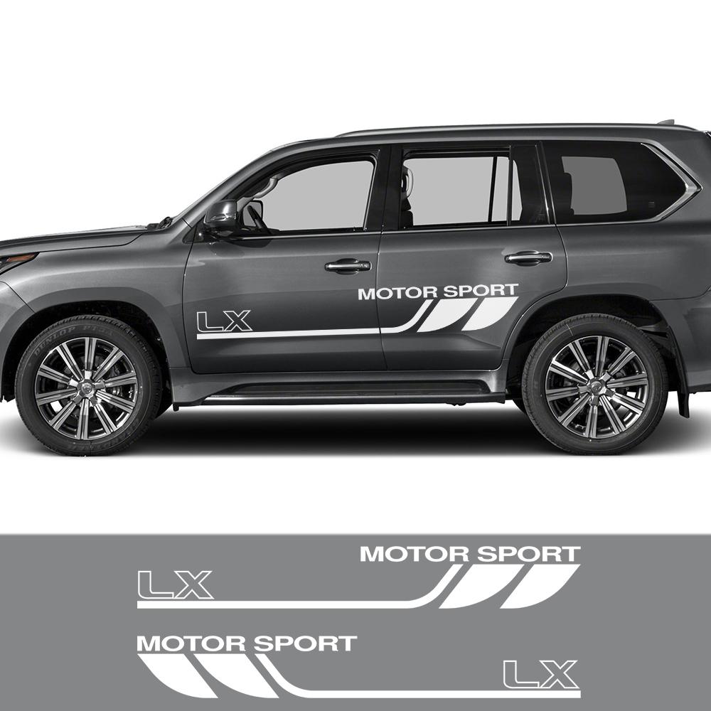 2 шт., боковые наклейки на дверь автомобиля для Lexus LX SUV 570 V8, автоспортивное украшение кузова, автоаксессуары, виниловая пленка
2 шт., боковые наклейки на дверь автомобиля для Lexus LX SUV 570 V8, автоспортивное украшение кузова, автоаксессуары, виниловая пленка