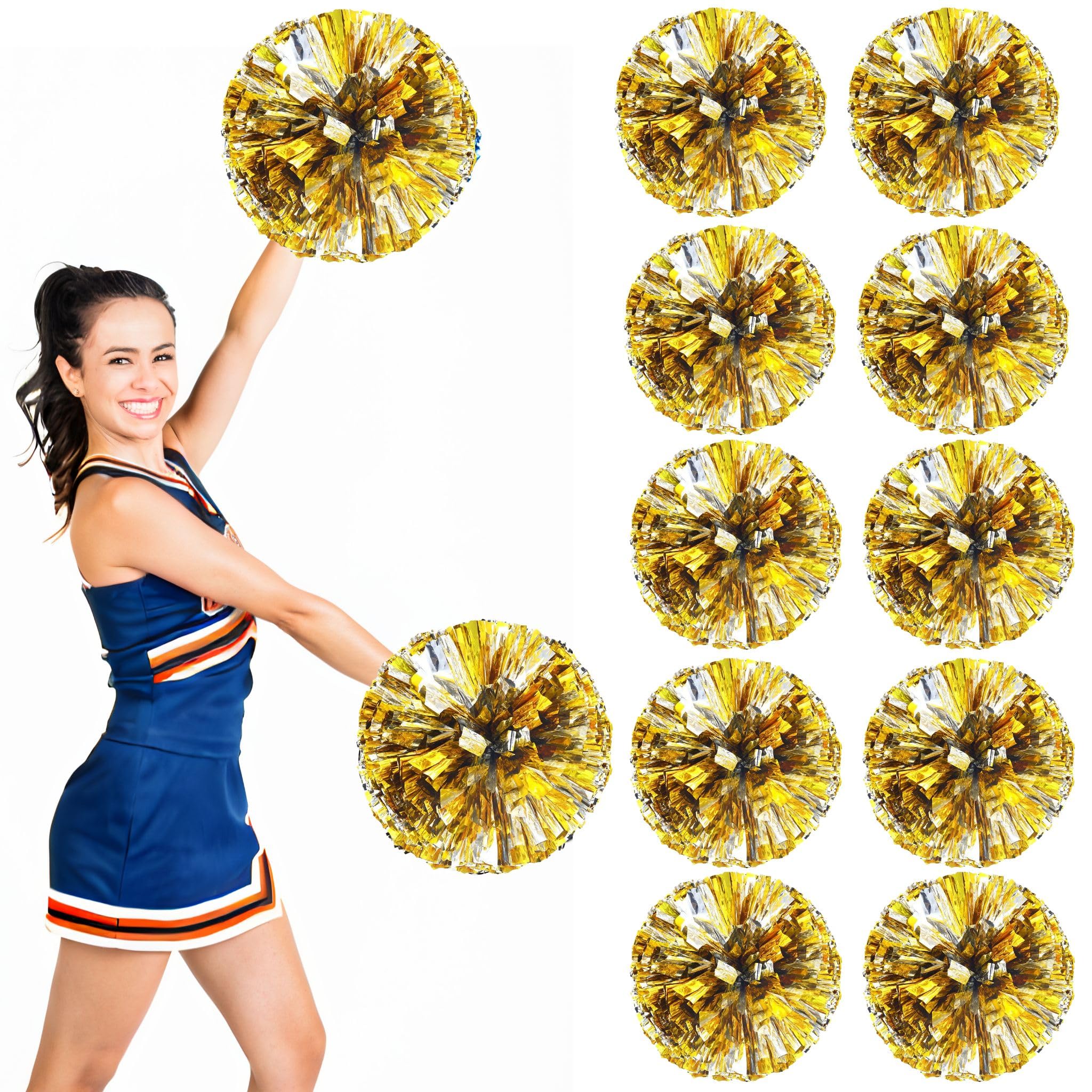 Pom Pom Cheer Dance Cheerleader Набор из 10 штук с ручками 30 см x 30 см Cheering School Events Events School Cosplay bath&baby (Золото + Серебро)
Pom Pom Cheer Dance Cheerleader Набор из 10 штук с ручками 30 см x 30 см Cheering School Events Events School Cosplay bath&baby (Золото + Серебро)