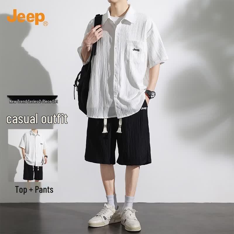 JEEP Men s Pleated Shirt & Drawstring Pants Set L
JEEP Men s Pleated Shirt & Drawstring Pants Set L