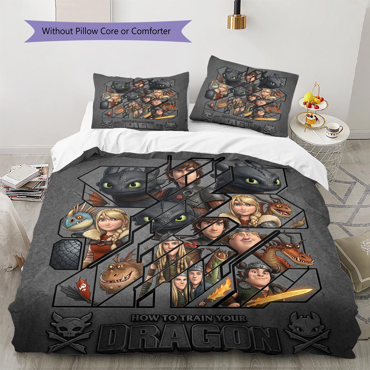 How to Train Your Dragon Pillowcase & Duvet Cover Set for Home Decor Birthday Gift (1 * duvet cover + 2 * pillowcase, without core) 135x200cm
How to Train Your Dragon Pillowcase & Duvet Cover Set for Home Decor Birthday Gift (1 * duvet cover + 2 * pillowcase, without core) 135x200cm