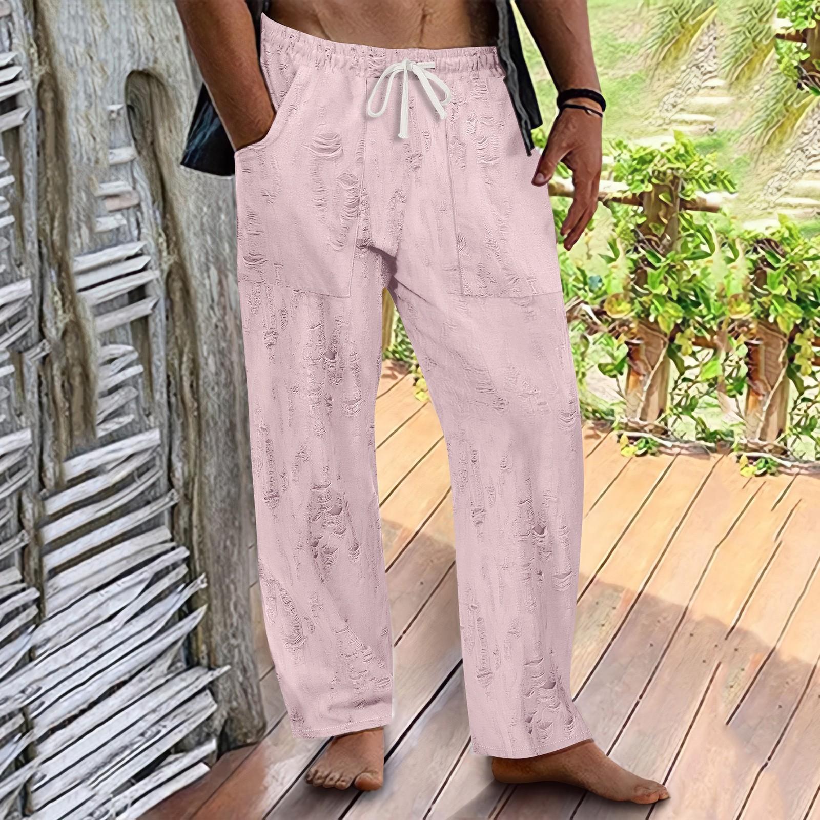 Men s Pants Wear Out Design Drawstring Loose Outdoor Casual Pants L рожевий
Men s Pants Wear Out Design Drawstring Loose Outdoor Casual Pants L рожевий
