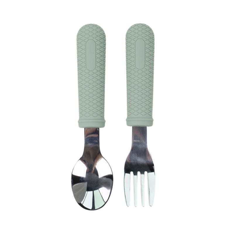 2Pcs Learning to Eat Cutlery Spoon Fork Toddler Utensils Silverware Stainless Children Safe Fork Spoons Baby Essential зелений/сірий колір
2Pcs Learning to Eat Cutlery Spoon Fork Toddler Utensils Silverware Stainless Children Safe Fork Spoons Baby Essential зелений/сірий колір