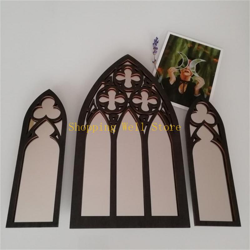 KX4B 3Pcs Vintage Gothic Arched Window Mirror Wall Hanging for Unique Interior Decors CN
KX4B 3Pcs Vintage Gothic Arched Window Mirror Wall Hanging for Unique Interior Decors CN