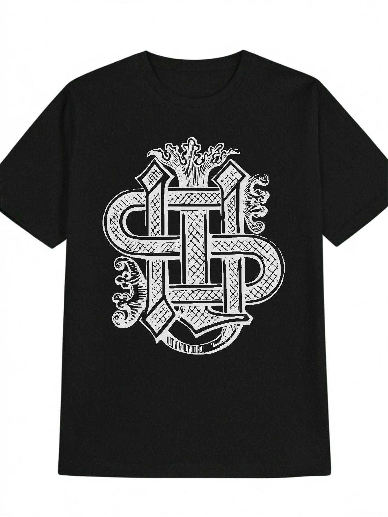 Casual Graphic T-shirt with Circular Curve Print - Black & White Artistic Design XL
Casual Graphic T-shirt with Circular Curve Print - Black & White Artistic Design XL