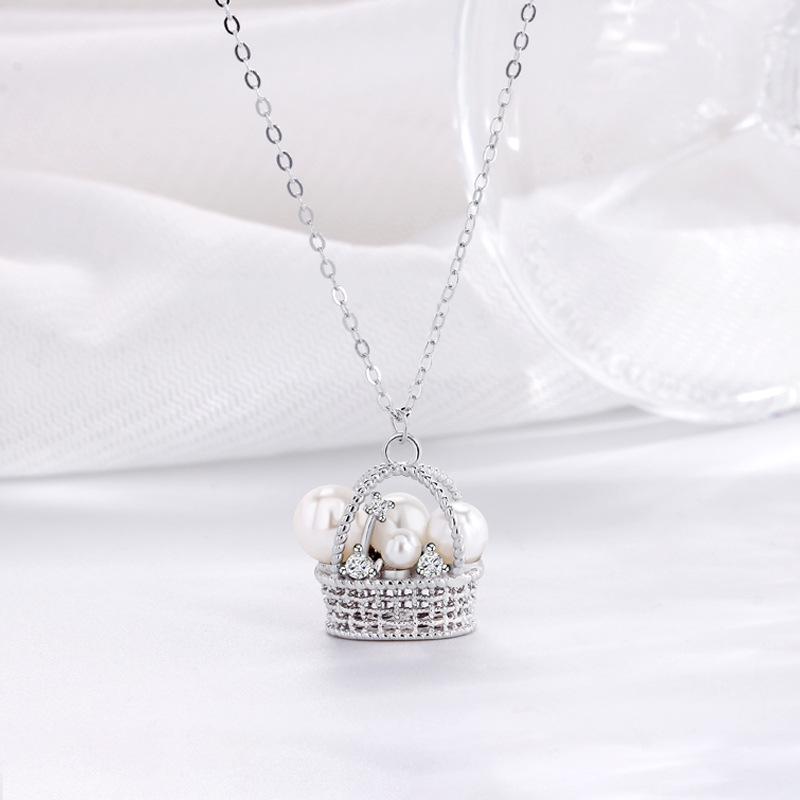 Ожерелье из плетеной жемчужной корзинки из стерлингового серебра 925 пробы - Женская французская ретро-роскошная цепочка для ключиц 925 Silver
Ожерелье из плетеной жемчужной корзинки из стерлингового серебра 925 пробы - Женская французская ретро-роскошная цепочка для ключиц 925 Silver