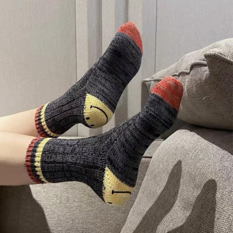 Hirata And Hiroshi Wool Thick Needle Smiley Face Heel Thick Workwear Color-Blocking Striped Mid-Leg Socks Trendy Socks One size fits all
Hirata And Hiroshi Wool Thick Needle Smiley Face Heel Thick Workwear Color-Blocking Striped Mid-Leg Socks Trendy Socks One size fits all