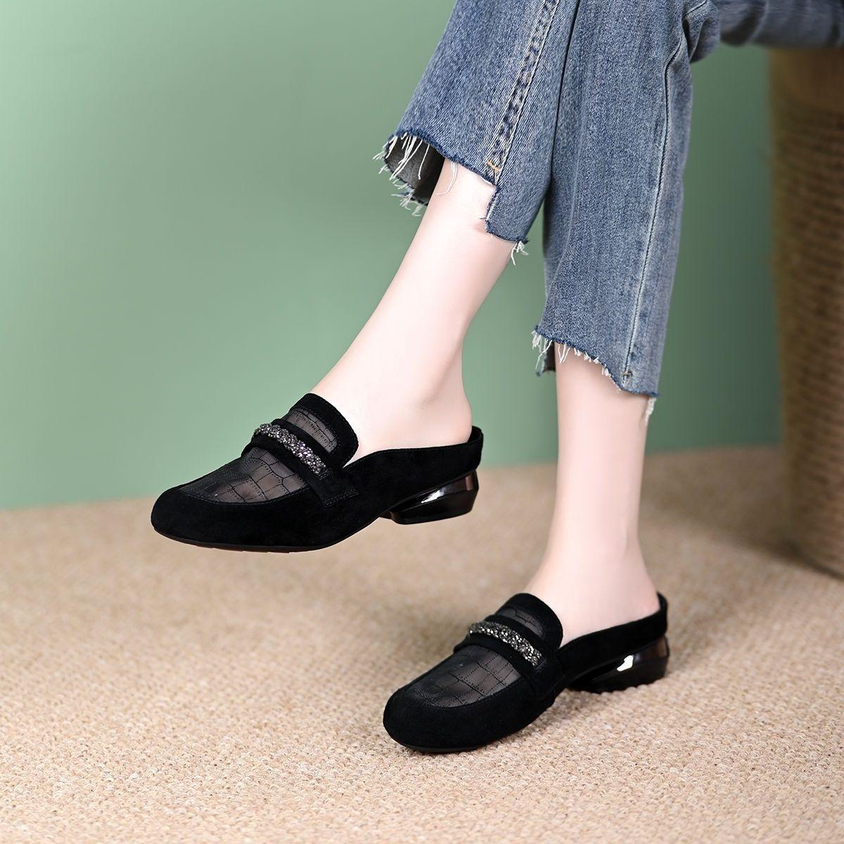 Round Toe Shoes for Women Medium Heel Rhinestone Sandals Soft Mesh Woman Slippers Stylish Small Size On Offer Summer 2025 Slides 40
Round Toe Shoes for Women Medium Heel Rhinestone Sandals Soft Mesh Woman Slippers Stylish Small Size On Offer Summer 2025 Slides 40