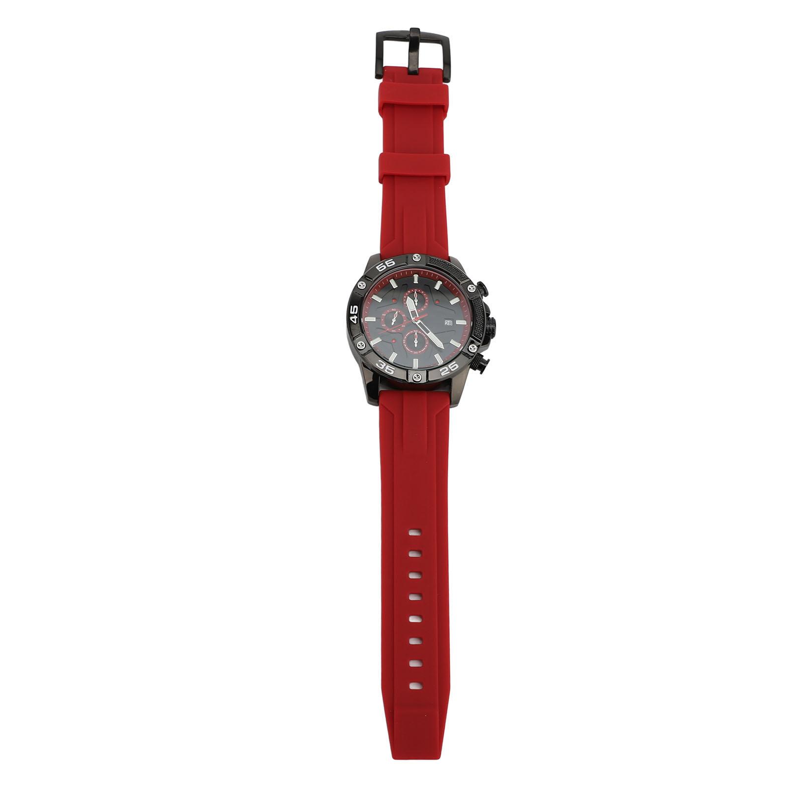 Multifunctional Quartz Watch Silicone Strap Fashion Date Luminous Water Resistant Casual Men Wristwa Black Red
Multifunctional Quartz Watch Silicone Strap Fashion Date Luminous Water Resistant Casual Men Wristwa Black Red