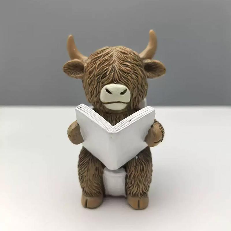 1Pc Cute Scottish Highland Cow Resin Figurine - Bathing & Reading Statue Desk Decor Ideal for Home Bathroom Office Holiday Gift
1Pc Cute Scottish Highland Cow Resin Figurine - Bathing & Reading Statue Desk Decor Ideal for Home Bathroom Office Holiday Gift