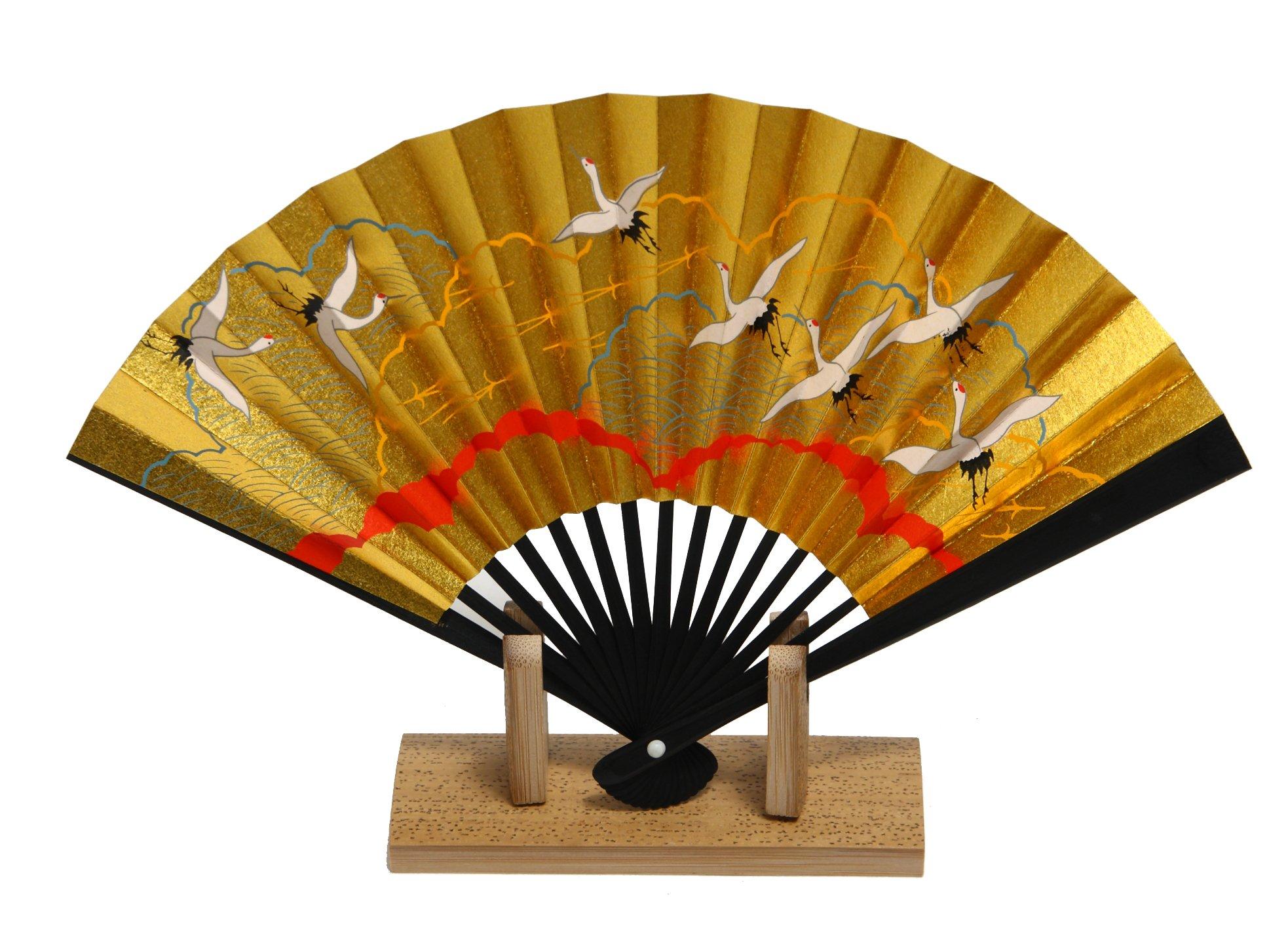 Hasegawa Decorative with Stand and Box Fan, Black-Dyed Ribs, (Thousand Cranes, 5-inch Design)
Hasegawa Decorative with Stand and Box Fan, Black-Dyed Ribs, (Thousand Cranes, 5-inch Design)