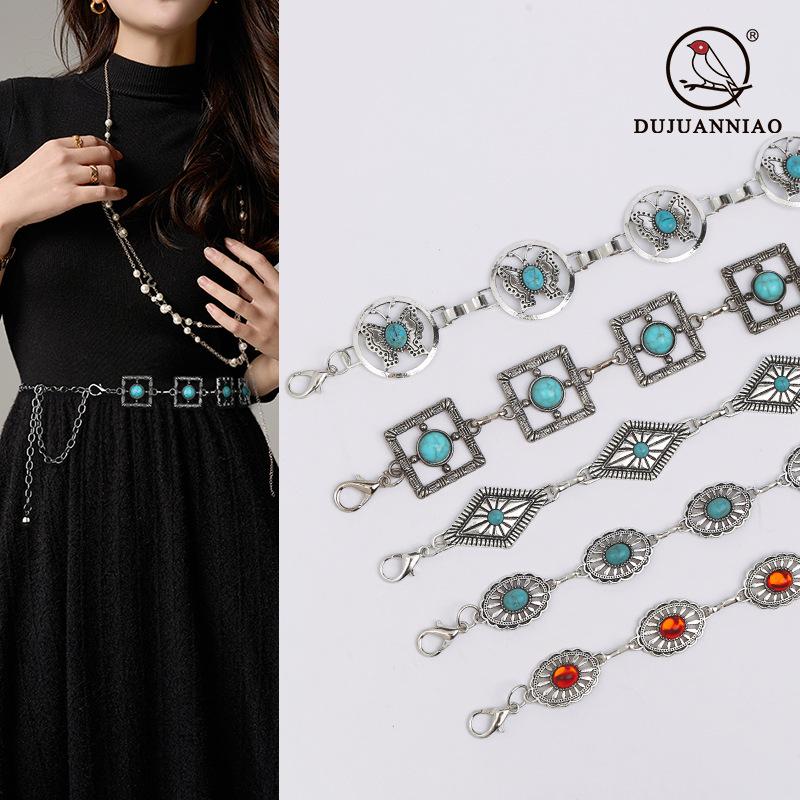 Songhua Stone Inlaid Silver Women S Chain Ethnic Style Waist Chain Women S Decorative Fine Belt Women S Dress
Songhua Stone Inlaid Silver Women S Chain Ethnic Style Waist Chain Women S Decorative Fine Belt Women S Dress